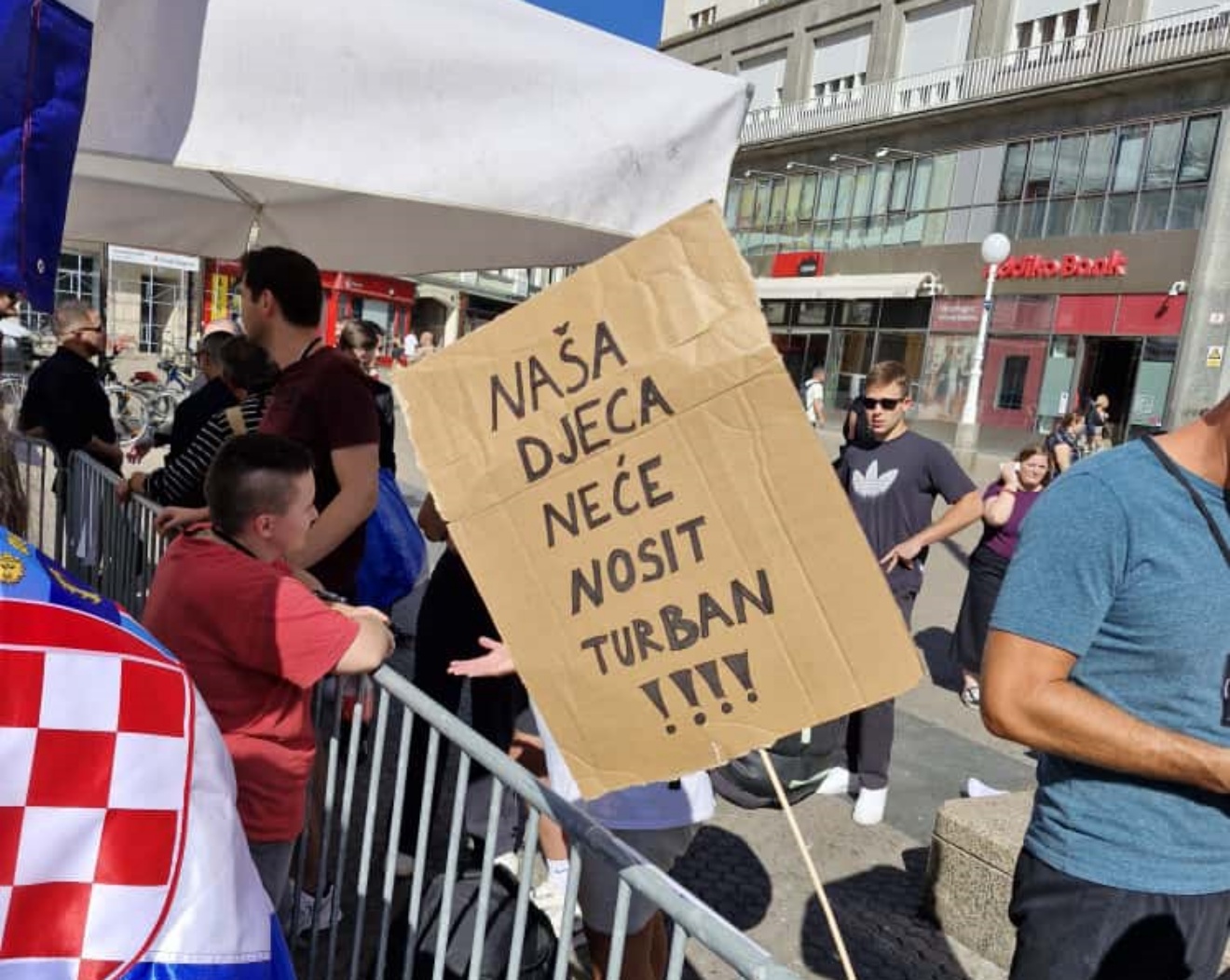 First protest in Zagreb on Ban Josip Jelacic Square 10